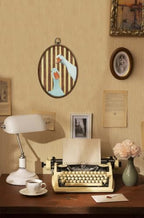 Whimsical Red Stripe Goose Art, Cottage Core Oval Wall Decor, Waterproof - Image 5