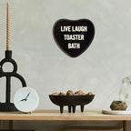 Gothic Wall Decor - Live Laugh Toaster Bath - Black Heart Wooden Hanging Sign - Retro Wall Art Decor For Home Living Room Bathroom, Birthday Anniversary Housewarming Graduation Gift For Women Men -A02 - Image 4