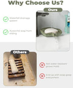Zoeeker Self Draining Soap Dish, Ceramic Bar Soap Holder with Drainage - Image 5