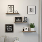 DOLLFIO Floating Wall Shelves, Decor & Storage, Rustic Brown, 16.5'', 3Pcs - Image 7