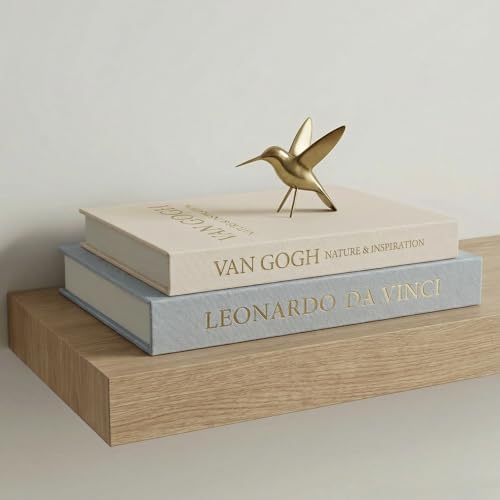 Aesthetic Decorative Books - Set of 2 Linen Boxes with Gold Lettering, Enhance Your Coffee Table, Bookshelf or Mantle Decor - Fake/Faux Books for Home Decoration, Photo & Keepsake Storage by Unknown