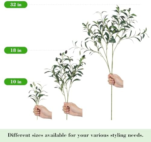 100PCS 10in Faux Olive Leaves Stems Bulk for Wedding Hotel Decor - Image 6