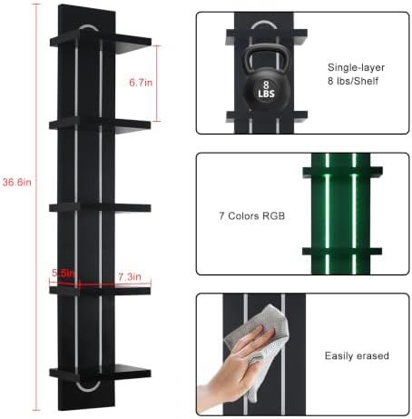 Homaterial 5-Tier Foating Shelves with Built-in LED Lights - Image 3
