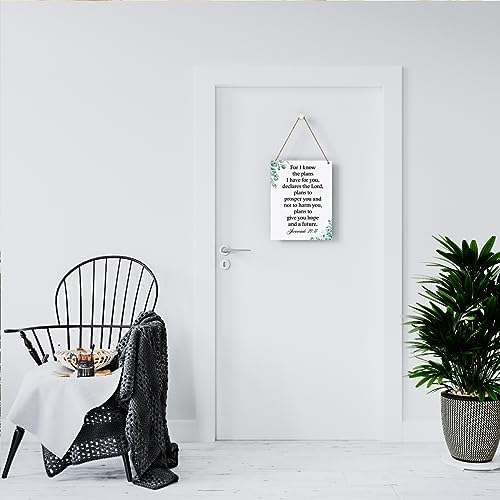 For I Know the Plans I Have for You Jeremiah 29:11 Inspirational Decor Christian Gifts Bible Verse Wall Art Scripture Wooden Hanging Sign for Modern Home Office Wall Art Decoration 8 x 10 Inches - Image 6