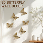 GUSFREUD 3D Butterfly Wall Decor Set – Resin Wall Decor for Living Room, Bedroom, Bathroom, Dining Room, Outdoor and Gallery Walls - Antique Copper - Set of 6 - Image 2