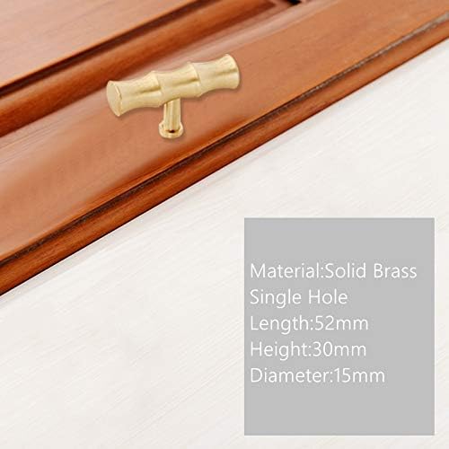 Bamboo Brass Kitchen Cabinet Knobs Gold Drawer Dresser Pulls Tbar Furniture - Image 4
