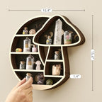 Crescent Moon Floating Shelf with LED Light, Whimsical Mushroom Wall Decor - Image 3