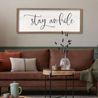 comurdyo Living Room Wall Decor Stay Awhile Sign 40"×15", Wood - Image 3