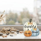 Fall Decor Thanksgiving Tabletop Pumpkin Sign, Grateful Thankful Blessed - Image 7