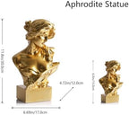 11.8" H Greek Mythology Bust Statue Decor,Artemis Statues Roman Goddess Figurines,Used for Sketch Practice Aesthetics Statues and Sculptures and Indoor Filling Space for Living Room, Bedroom (Gold) - Image 2