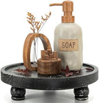 EOSAHR Display Riser: Rustic Pedestal Stand for Kitchen Counter, Old Black by EOSAHR