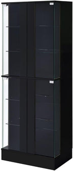 Pemberly Row Wood Curio Cabinet, 63.75" H x 24" W x 14.25" D, MDF and Glass - Image 10
