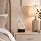 Modern Abstract Art Table Decoration,Resin Flame Statue Modern Centerpiece Ornaments for Living Room Great Gift Idea Home Decor,Collectibles (Beige) - Image 6