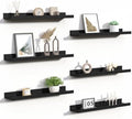 upsimples Floating Shelves for Wall Decor and Storage, Black, 6Pcs 23.6'' by upsimples