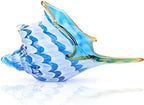 Hand Blown Glass Shell Decoration, Modern Art Glass Conch Statue, Blue and White Home Decorative Shells for Home Living Room, Coffee Table, TV Stand, entryway Entrance, Mantelpiece Decoration by DOVDOVHomeDecoration