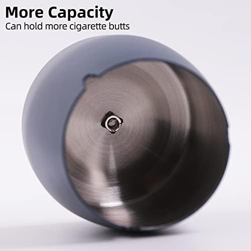 Ashtray with Lid for Cigarette, Stainless Steel Smokeless Odorless Windproof Ashtrays for Home Office Tabletop Outside Patio Outdoor Balcony(3.54''x2.8''x3.38'') - Image 3