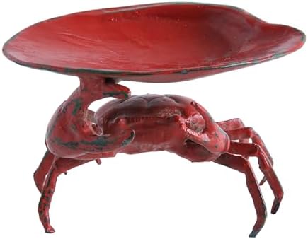 Creative Co-Op Distressed Cast Iron Crab Shaped Decorative Dish, Red - Image 3