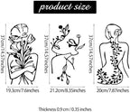 Photect 3 Pcs Metal Wall Art Minimalist Woman Line Decor, Plant, Black - Image 3