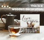 Squirrel Sign - Squirrel Gifts For Women, Live Like Someone Left The Gate Open Wooden Box Signs, Farmhouse Wood Decoration Home Decor For Desk Table Shelf 8x8 Inch Decorative Signs & Plaques - Image 2