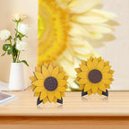 AWISBI 3Pcs Sunflower Decor For Tables, Home Kitchen Standing Wooden Sign - Image 5