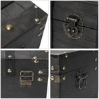 Vintage Wooden Treasure Chest,Decorative Pirate Box with Sturdy Hinged Lid - Image 3
