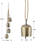 Christmas Bells,Vuskly Gold Bells Metal Hanging Bells with Jute Rope - Image 4
