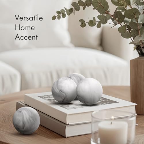 Creative Scents Black & White Small Set of 8 Marble Look Decorative Balls for Bowls – Decorative Orbs Spheres for Coffee Table Centerpiece, Dining Table, Living Room - Modern Bowl Fillers for Home - Image 6