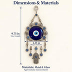 Blue Evil Eye Hamsa Hand Wall Hanging Ornament Decor, Sunflower Design - Image 2
