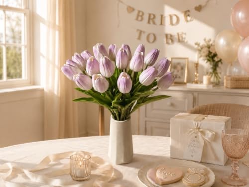 Mandy's 20pcs Artificial Light Purple Tulips - Image 5