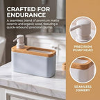 RQYIXI 2-in-1 Ceramic Soap Dispenser with Sponge Holder,White,17 Oz - Image 4