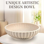 Deobath Large Decorative Bowl - Fruit Bowl for Kitchen Counter - Modern Decorative Bowl for Home Decor,Key Bowl for Entryway Table - Artificial Stone Beige - Image 7