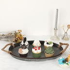 Hipiwe Galvanized Metal Iron Tray Farmhouse Serving Trays with Rope Handle - Image 5