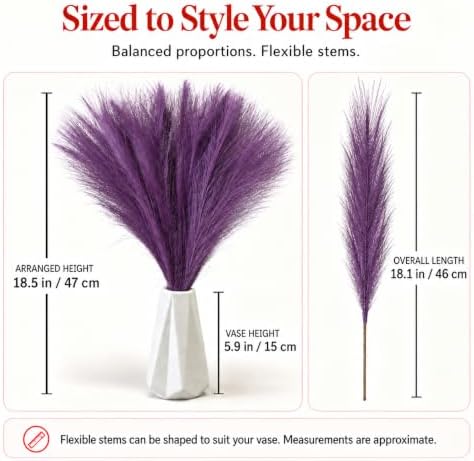 Mandy's 20 Stems Purple Silk Pampas Grass Bouquet - Image 3