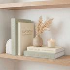 MAOBUYOU Decorative Storage Books Set of 2, Linen Cover, Gold Letters, White and Green - Image 3