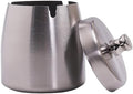 Small Ashtray with Lid for Cigarette, Stainless Steel Smokeless Odorless Windproof Ashtrays for Home Office Tabletop Outside Patio Outdoor Balcony(2.99"x2.68"x2.95") by INONE