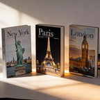 3 PCS Faux Decorative Books for Home Decor-Coffee Table Books Decor-Aesthetic Fake/Faux Books for Decoration,libros Decoration for Coffee Table, Shelf Accessories (3-Paris London New York Shipaitu) - Image 3