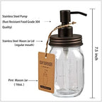 Amolliar Mason Jar Bathroom Accessories Set(4 Pack) -Bronze-Lotion Soap Dispenser&Qtip Holder Set&Toothbrush Holder-Rustic Farmhouse Decor Apothecary Jar Bathroom Countertop,Vanity Organize (Bronze) - Image 3