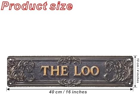 Vintage Tin The Loo Sign Retro Metal Sign for bathroom Decoration - bathroom Funny Wall Art Plaque 4x16 Inch - Image 2