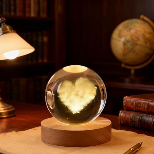 Heart Love Crystal Ball, 2.4 inch Valentines Day Gifts for Girlfriend, Wife - Image 3