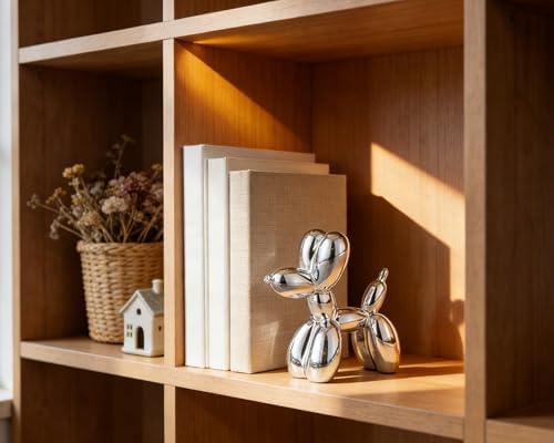 4 Inch Shiny Silver Balloon Dog Sculpture - Image 4