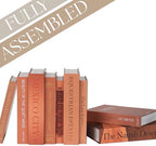 Orange Faux Books Set of 9 - Secret Compartment Fake Books Ideal for Coffee Table, Home Staging, Interior Design & Fashion Books, Old Money Aesthetic, Library Decor - Image 2