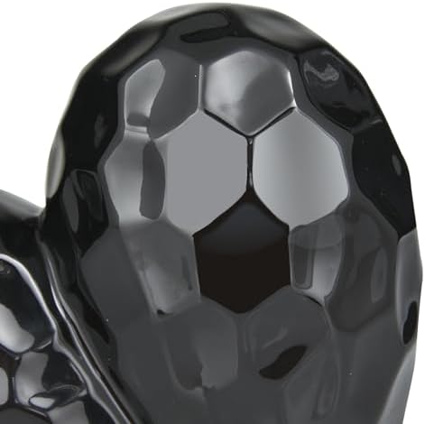 deco 79 Porcelain Ceramic Heart Sculpture, Sculpture 8" x 3" x 8", Black - Image 4