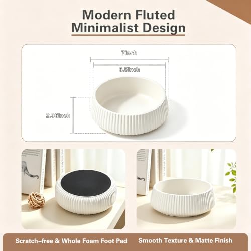 7" Modern Key Bowl for Entryway Table - Small Decorative Bowl - Ivory White - Image 3