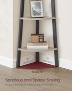 VASAGLE 4-Tier Corner Shelf Stand, Modern Ladder Shelf - Image 4