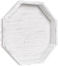Wooden Decorative Tray, Small Serving Tray with Wood Bead, Farmhouse Big Tray for Ottoman, Countertop, Coffee Tabl, 13" x 13"x 1.6" (Retro White) by CEDARLUX