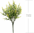 CATTREE Artificial Lavender for Decoration, Fake Flowers Flocked Plants Plastic Faux Flower Bundles Outdoor Indoor Wedding Bouquet Kitchen Table Centerpieces Arrangements DIY Decor - Yellow 8 Pack - Image 3