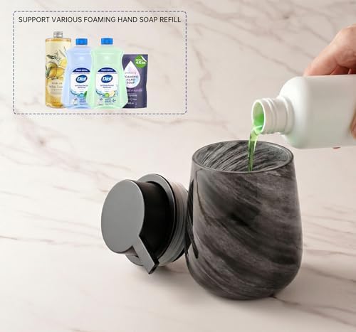 Modern Glass Marble Foam Hand Soap Dispenser,Black Soap Dispenser - Image 6
