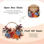 2PCS Fall Wreath, 22 Inch Pumpkin Wreaths for Front Door Decor - Image 3