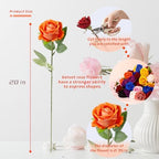12 Pcs Artificial Rose Flowers, Silk Roses with Long Stems, Realistic Fake Roses for Wedding Centerpiece Party Home and Office DIY Decor, Orange - Image 2