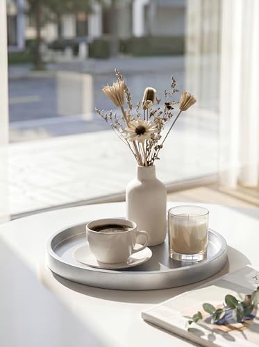 Hanobe Round Decorative Tray for Coffee Table Decor, Modern Matte Finish - Image 3